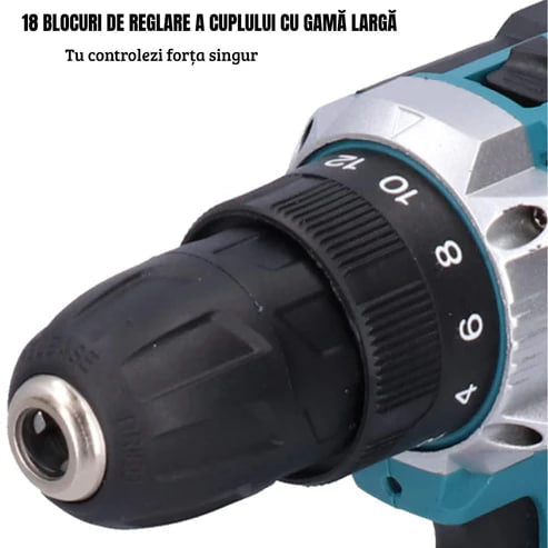 DrillMaster | Ηλεκτρικό δραπάνι με κρούση και μπαταρία (Πλήρες σετ γερμανικό)